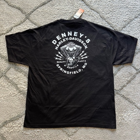 Harley Davidson tshirt short sleeve black Denny’s Springfield Missouri XXL new - Picture 8 of 8